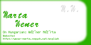 marta wener business card